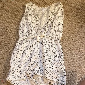 White and black leopard print romper